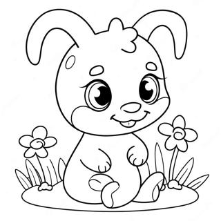 Cute Bonnie With Flowers Coloring Page 26325-20807