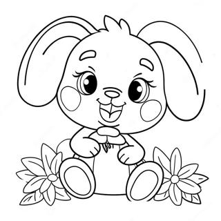 Cute Bonnie With Flowers Coloring Page 26325-20808