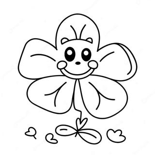 Cute Shamrock With Smiling Face Coloring Page 26355-20837