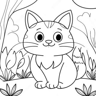 Nature Cat Coloring Pages