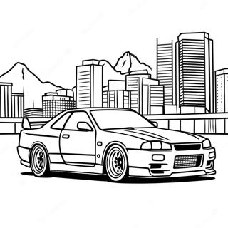 Nissan Skyline In Motion Coloring Page 26385-20846