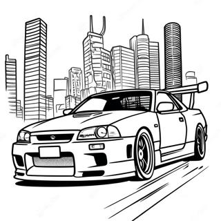 Nissan Skyline В Движении - Раскраска 26385-20847