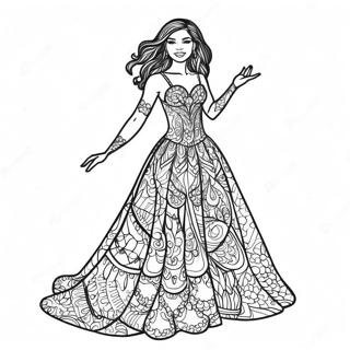 Zendaya In Sparkling Dress Coloring Page 26395-20862