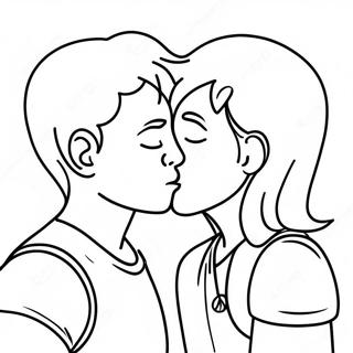 Cute Kiss Between Friends Coloring Page 26525-20965