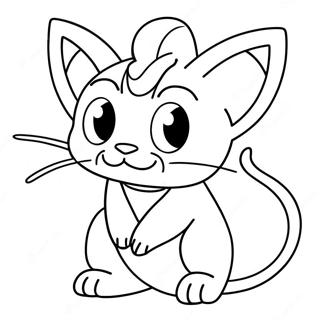 Pokemon Meowth Boyama Sayfaları