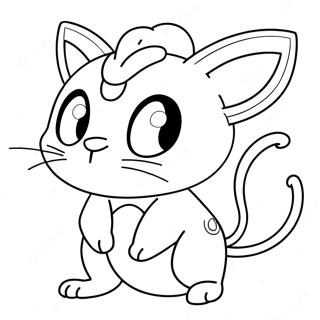 Pagina De Colorat Meowth Din Pokemon 26564-20994