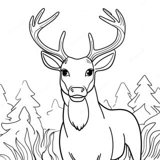 Buck Realistic Deer Coloring Pages