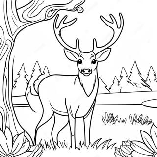 Majestic Buck Deer With Antlers Coloring Page 26575-20992