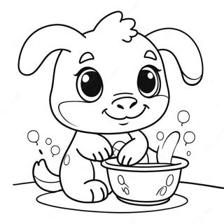 Cute Animals Hand Washing Coloring Page 26725-21139