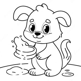 Cute Animals Hand Washing Coloring Page 26725-21140