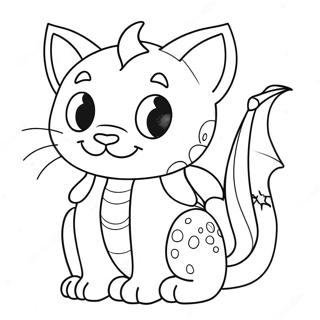 Cat Dragon Coloring Pages