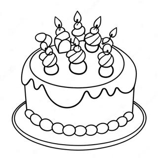 Colorful 6th Birthday Cake Coloring Page 26855-21222