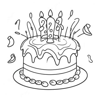 Colorful 6th Birthday Cake Coloring Page 26855-21223