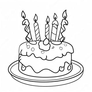 Colorful 6th Birthday Cake Coloring Page 26855-21224