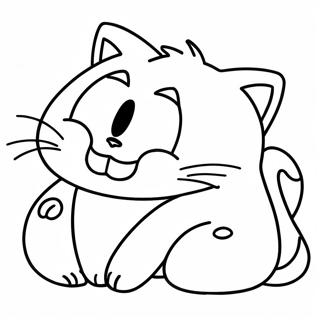 Sleepy Monster Cat Coloring Page 26885-21244