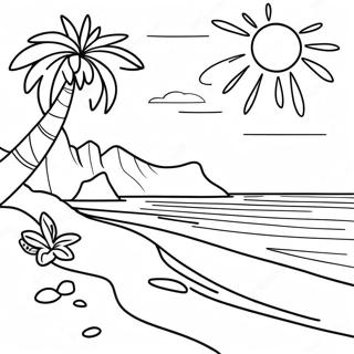 Aloha Sunset Beach Coloring Page 26894-21254