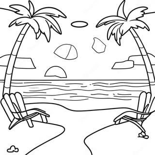 Aloha Sunset Beach Coloring Page 26894-21255