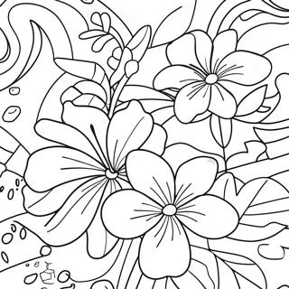 Aloha Tropical Flowers Coloring Page 26895-21265