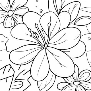 Aloha Tropical Flowers Coloring Page 26895-21266