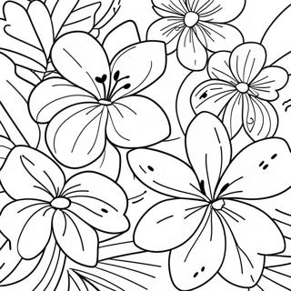 Aloha Tropical Flowers Coloring Page 26895-21267