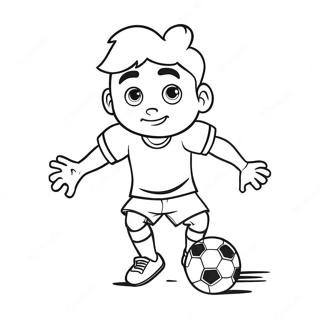 Vini Jr Dribbling A Soccer Ball Coloring Page 26905-21278