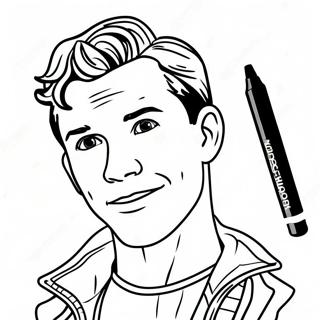 Tom Holland Coloring Page 26914-21274