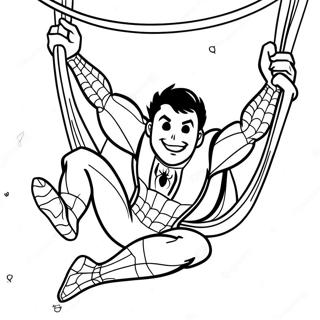 Spider Man Tom Holland Swinging Coloring Page 26915-21269