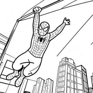 Spider Man Tom Holland Swinging Coloring Page 26915-21271