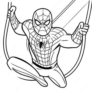 Spider Man Tom Holland Swinging Coloring Page 26915-21272