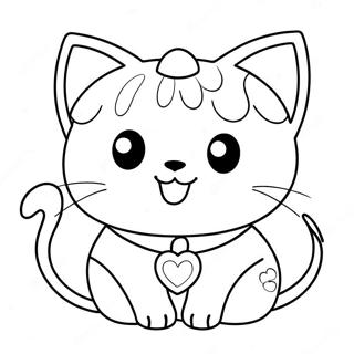 Cute Anime Cat Coloring Page 26925-21285