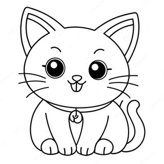 Cute Anime Cat Coloring Page 26925-21286