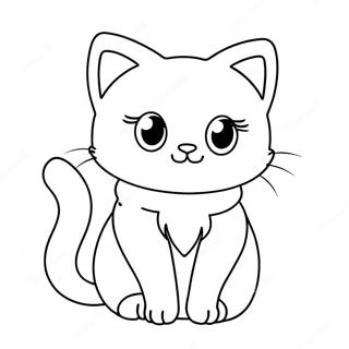 Cute Anime Cat Coloring Page 26925-21287