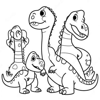 Friendly Dinosaur Family Coloring Page 26955-21306