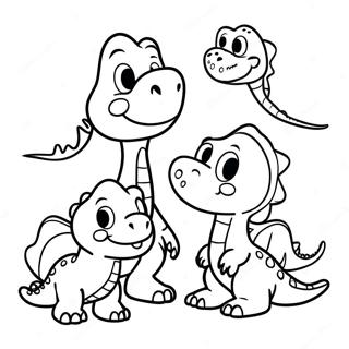 Friendly Dinosaur Family Coloring Page 26955-21307