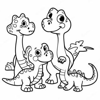 Vriendelijke Dinosaurussen Familie Kleurplaat 26955-21308