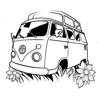 60s Hippie Van Coloring Page 26974-21323