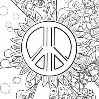 60s Peace Sign Coloring Page 26975-21327