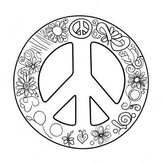 60s Peace Sign Coloring Page 26975-21328