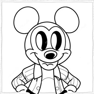 Vintage Hipster Mickey Mouse Coloring Page 26995-21329