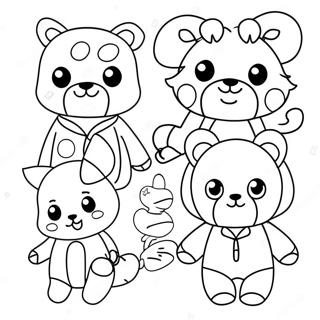 Cute Pajama Animals Coloring Page 27015-21354