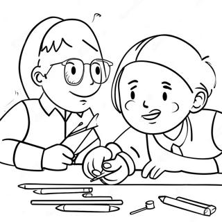 Diverse Friends Working Together Coloring Page 27025-21365