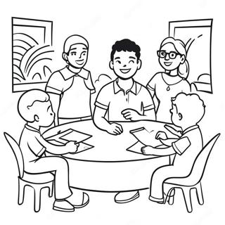 Diverse Friends Working Together Coloring Page 27025-21366