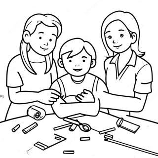 Diverse Friends Working Together Coloring Page 27025-21367