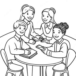 Diverse Friends Working Together Coloring Page 27025-21368