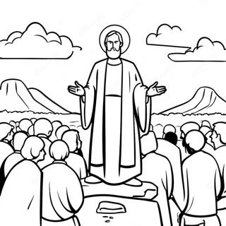 Peaceful Sermon On The Mount Scene Coloring Page 27065-21405