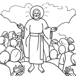 Peaceful Sermon On The Mount Scene Coloring Page 27065-21406