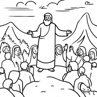 Peaceful Sermon On The Mount Scene Coloring Page 27065-21408