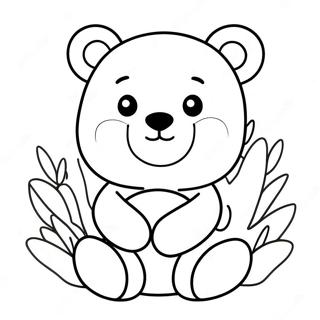 Page À Colorier D'ours Kawaii 27084-21414