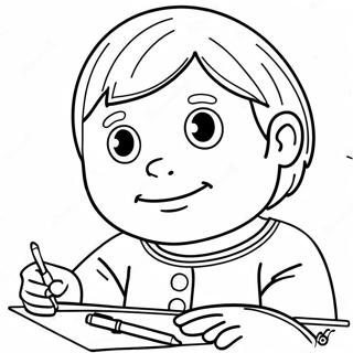 Autistic Child Coloring Page 27124-21450