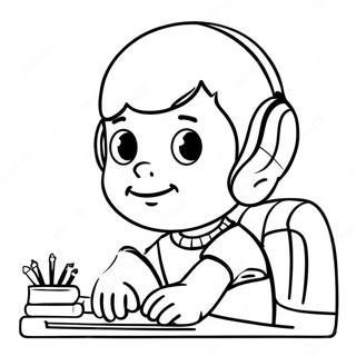 Autistic Child Coloring Page 27124-21452